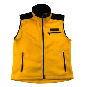 VTG Y2K Obermeyer Fleece Vest Full Zip Pockets Outdoor‎ Mens Small Yellow Canada